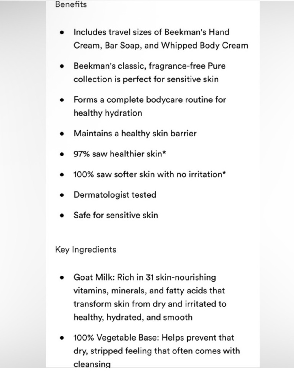 Beekman 1802 PURE Fragrance-Free Goat Milk Skin Care Travel Set- White & Yellow - Picture 5 of 6